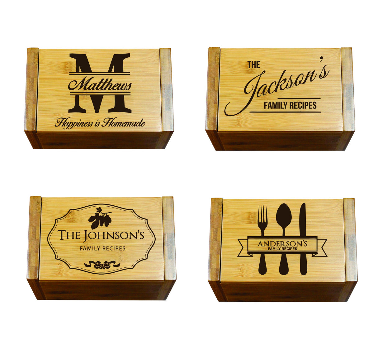 Personalized Recipe Box For Her - Custom Wood Recipe Organizer With Dividers - Kitchen Gift For Mom and Grandma My Personal Memories