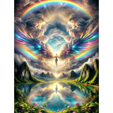DOMROM Diamond Painting Kits for Adults, Rainbow Angel Diamond Art Kits for Adults Beginner, DIY Landscape Diamond Dots Paint by Diamonds Art and Crafts for Hobbies, Gifts, Home Art Decor 12x16 inch DOMROM
