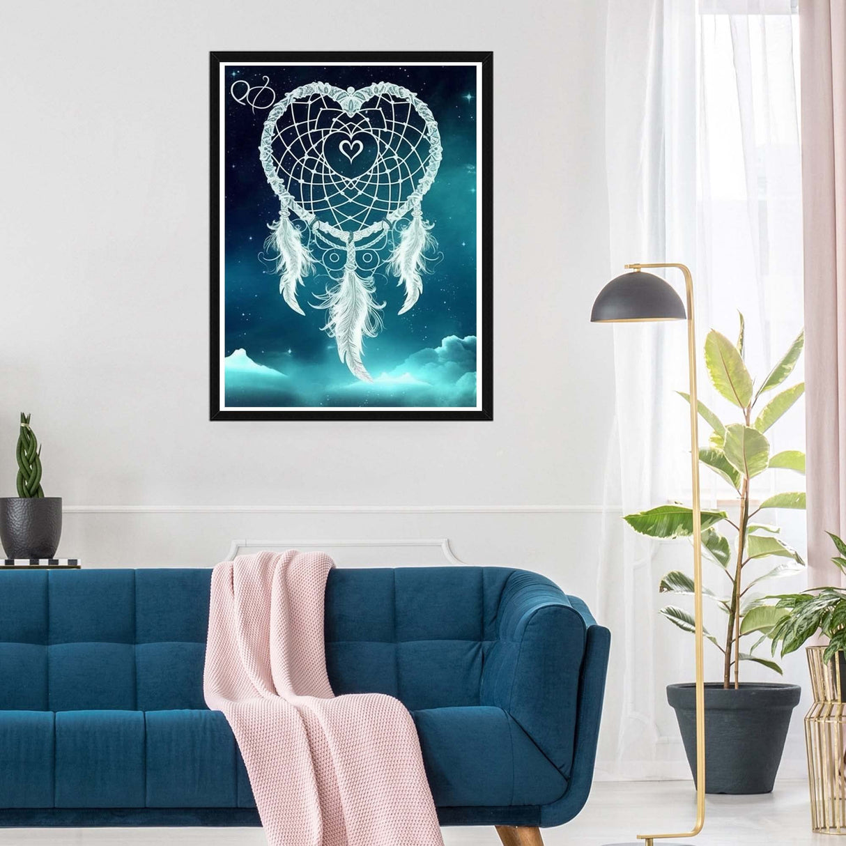 SKRYUIE 5D Diamond Painting Love Dream Catcher Full Drill by Number Kits, DIY Rhinestone Pasted Paint Set for Arts Craft Decoration 30x40cm(12x16inch) SKRYUIE