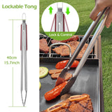 Double Two | 4-PCS BBQ Tool Set, BBQ Tong&Fork&Spatula&Brush, BBQ Grill Accessories, Grill Tools, BBQ Tools, BBQ Tool Set, BBQ Utensils for Grill, Grill Set Kit, Grill Accessories for Outdoor Grill 2 DOUBLE TWO