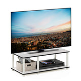 Furinno Just No Tools Mid TV Stand, White w/White Tube Furinno