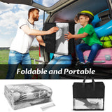 RV Outdoor Rug with Lights 5x8ft, Outdoor Camping Rug, Waterproof, Easy Cleaning, Non Shedding, Foldable and Portable, Reversible Mats for RV, Deck, Beach, Camping, Patio, Picnic (Grey & White) Pafolo