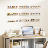 upsimples 6 Pack Clear Acrylic Shelves, 12" Nursery Bookshelves for Wall, Floating Bookshelf for Kids Baby, Vinyl Display, Record Holder, Magazine Rack, Picture Ledge Shelf upsimples