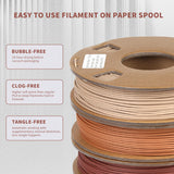 FOVFO Wood 3D Printer Filament Bundle, Wood PLA Filament 1.75mm Bundle, Wood Filament More Than 30% Real Wood Fiber, Walnut, Oak, Cherry, Teak, 250g X 4 Pack FOVFO