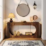 Tribesigns Console Table, 63 Inches Narrow Sofa Entryway Table with 2-Tier Storage Shelf, Wood Hallway Behind Couch Table Accent Table for Living Room, Rustic Brown Tribesigns