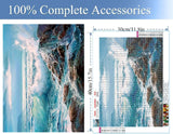 JFYHAB Sea Diamond Painting Kits for Adults-Diamond Art Kits for Adults,5D Diamond Painting Sea, DIY Full Drill Diamond Painting Beach Ocean Gem Art and Crafts 12x16 inch JFYHAB