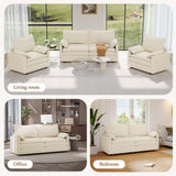 Vesgantti 74" Loveseat Sofa for Living Room, Comfy Cloud Couch Deep Seat Chenille Modern 2 Seater Small Sofa with Armrest Pillow, Easy Assembly for Small Spaces, Beige Vesgantti