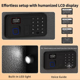 Billconch Smart Gun Safe for Multiple Pistols - Biometric Automatic Lock Safe Box with LCD Display/Voice Guide/Foldable Gun Racks, Quick Access Unlock with Fingerprint/Keypad/Key/App BILLCONCH