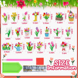 Saillong 20 Pcs Tulip Diamond Painting Magnets Spring Diamond Art Magnets Kits Refrigerator Magnetic Stickers for Fridge Home Adults DIY Crafts Saillong