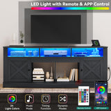 YITAHOME TV Stand for 75/80 Inch TV, Black Entertainment Center 70 Inches Wide, Media Furniture TV Table with with Power Outlet, TV Consoles for Living Room, Curved Desktop YITAHOME