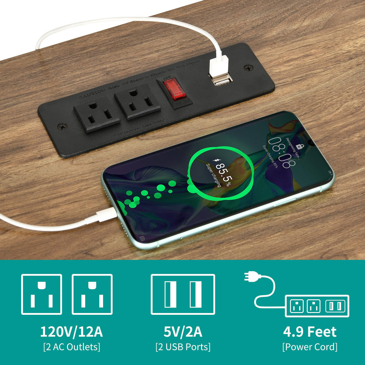 YITAHOME 63 Inch Double Dog Crate TV Stand with Charging Station, Heavy Duty Wooden Cage Furniture for 2 Dogs, Dog Kennel Indoor Furniture Double Sliding Barn Door Design Ideal for 2 Dogs, Oak YITAHOME