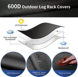 AKEfit 17IN Firewood Log Rack Cover, Waterproof Covers for firewood, Heavy Duty 600D Oxford Outdoor Firewood Storage Cover, Outdoor Log Holder Cover (Log Rack not Included) AKEfit