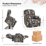 The support you need Lay Flat Dual Motor Power Lift Recliner Chair with Massage and Heat for Elderly, Floral Pattern Lift Chair with USB Ports, Cup Holders, Side Pockets, Black The support you need