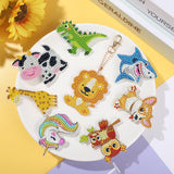 12 PCS Diamond Painting Keychains Kit Animals Diamond Art Ornaments Double Sided 5D Diamonds Key Rings DIY Diamonds Pendants for Beginners Birthday Crafting Home Party Decor Augisteen