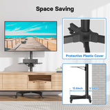 BONTEC Mobile TV Stand with Tilt, Rolling TV Stand Fits 23-60" LED, LCD, OLED, Flat Curved TVs Up to 88 lbs, Height Adjustable TV Cart with Laptop Shelf, Max VESA 400x400mm BONTEC