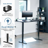 VIVO Electric Height Adjustable 71 x 36 inch Memory Stand Up Desk, Black Table Top, Black Dual Motor Frame with Preset Controller, 2B Series, DESK-KIT-2B7B-36 VIVO