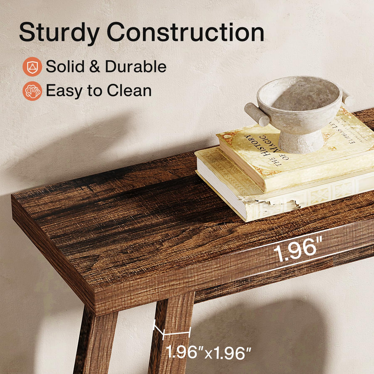 Tribesigns Farmhouse Console Entryway Table: 70.9 Inches All Wood Console Table for Entrance, 2 Tiers Narrow Long Behind Couch Sofa Table, Foyer Entry Table for Hallway, Living Room, Brown Tribesigns