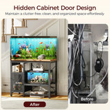 MAHANCRIS 40-50 Gallon Fish Tank Stand, Aquarium Stand with Power Outlet and Storage Cabinet, Heavy Duty Tank Stand Suitable for Turtle Tank, Reptile Terrarium, for Home Office, Black FTBK50E01 MAHANCRIS