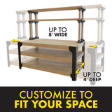 2x4basics 90164MI Custom Work Bench and Shelving Storage System, Black 2 X 4 BASICS