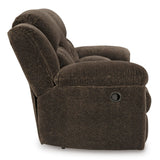 Signature Design by Ashley Frohn Modern Manual Double Reclining Loveseat with Console, Storage and Cup Holders, Dark Brown Signature Design by Ashley
