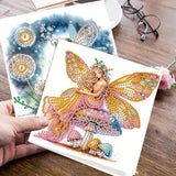 JISHSHAY 6 PCS Fairy Diamond Painting Greeting Cards Elf Diamond Art Birthday Cards with Envelopes Mushroom Gem Art Mosaic Kits for Adults, for Anniversary Valentine Thank You Graduation All Occasion JISHSHAY