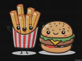 TUTUMAY21 Hamburger Burger Fast Food French Fries Diamond Painting Kits for Adults Full Round Drill Diamond Art Picture for Wall Home Decor 12x16inch TUTUMAY21