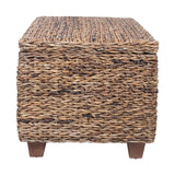 East at Main Woven Rattan Storage Coastal Coffee Table - Handwoven Natural Brown Rattan, Hidden Storage, Solid Wood Frame, 37x20x18 Inches (Natural) East at Main
