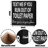 2 Pieces Funny Farmhouse Bathroom Signs Decor Classic Wooden Box Sign Rustic Toilet Paper Sign Guest Restroom Wooden Wall Art for Home Bathroom Toilet Decoration, 6 x 6 Inch (Vivid Style) Jetec