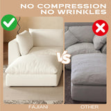 Fajiani Oversized Modular Sectional Sofa,Cloud Couch Deep Seat Sofa Cushion Covers Removable, Oversized Sectional Couches for Living Room (3 Seater+1 Ottoman-Cream White) Fajiani