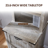 OKD 72" Tall Bookshelf with 2 File Drawers, Farmhouse 4-Tier Bookcase with Storage, Adjustable Shelves & File Holder, Wood Rustic Deep Bookshelves for Home Office, Library (Light Rustic Oak) OKD