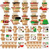 Dianelhall 50 Pcs Christmas Reindeer Craft Kit for Kids DIY Christmas Ornaments Craft Kit Fun Make Your Own Christmas Reindeer Sticker Accessories Craft Project for Xmas Tree Home Class Decoration Dianelhall