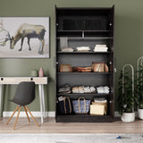 Better Home Products Harmony Two Door Armoire Wardrobe with Mirror in Tobacco Better Home Products