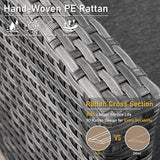 HOOOWOOO Wicker Patio Conversation Sets,8 Piece Outdoor Furniture Set with Swivel Rocking Chairs,All Weather Resistant Modern Outside Out Door Rattan Couch Chairs Side Table Set,Black HOOOWOOO