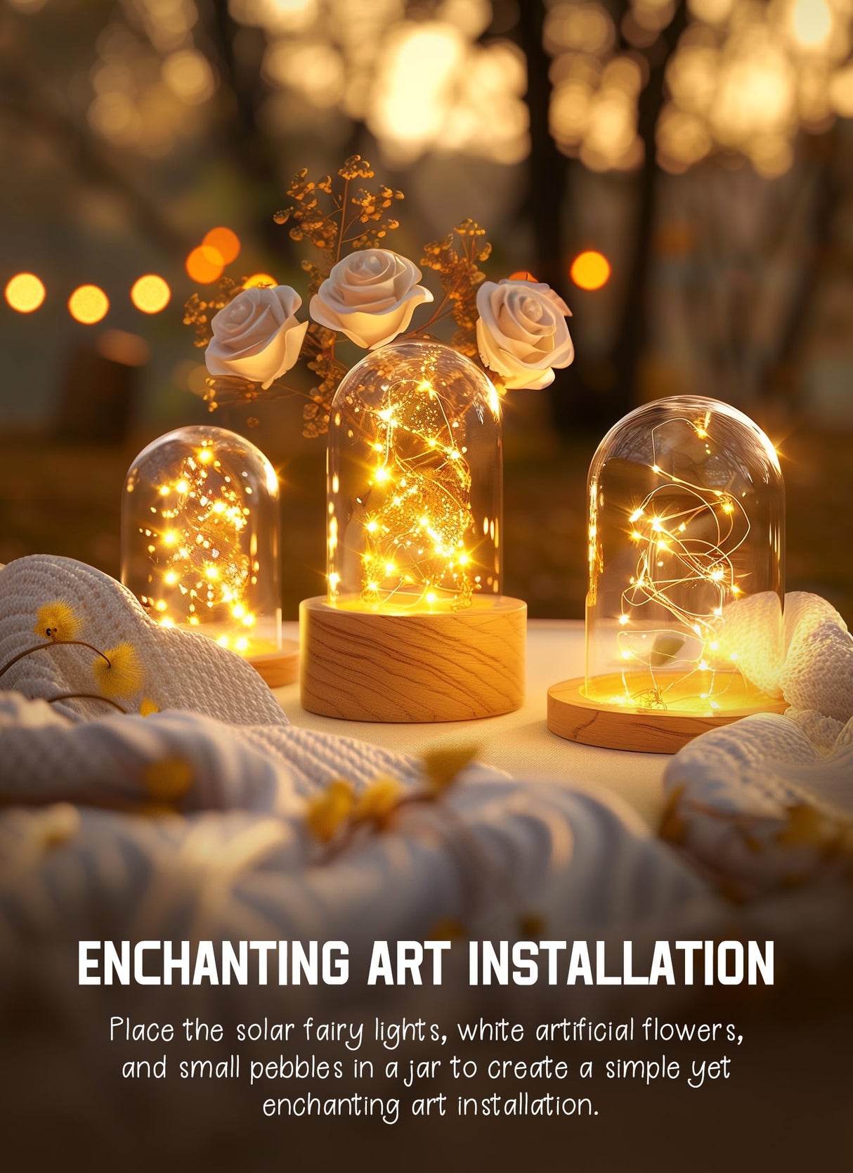 Minetom Solar String Lights for Outside, 33Ft 100 LED Outdoor Solar Fairy Lights, 8 Modes Balcony Lights for Tree Patio Christmas Party Wedding Decor (Warm White) Minetom