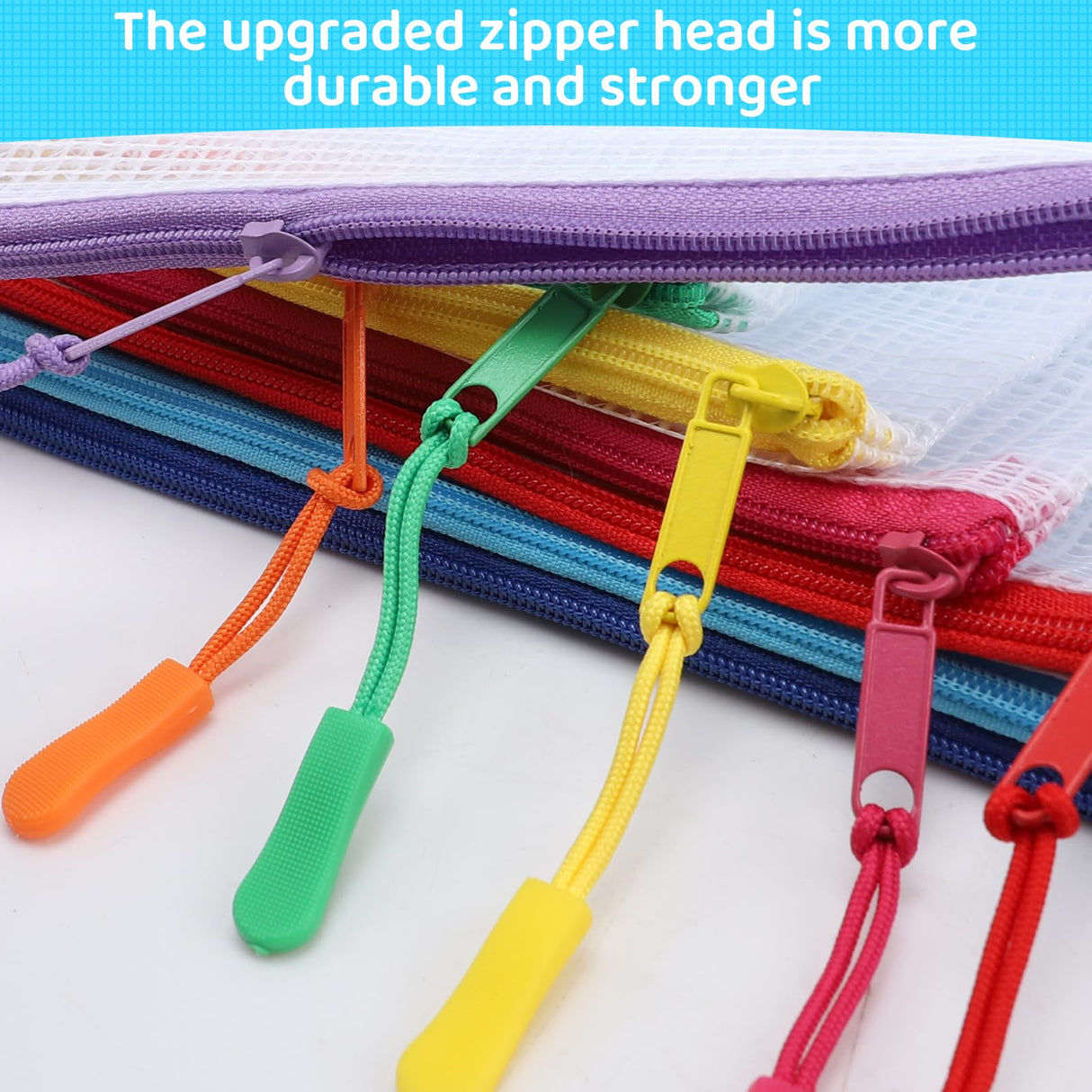 24pcs Mesh Zipper Pouch File Bags Puzzle Storage Bags, A4 13x9 Inches Large Reusable Zipper Pouches for Organizing Classroom Board Game Organization YOPCDJ