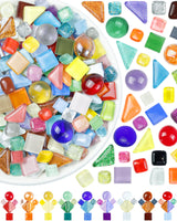 FIVEIZERO 420g Mosaic Tiles for Crafts - 280Pcs Glass Mosaic Kits, Mixed Shapes Mosaic Glass Pieces for Art, Irregular Tiny Mosaic Tile for DIY Projects, Home Decoration(Mix) FIVEIZERO