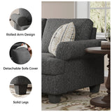 COPIAE 91 Inch Lawson Sofa with Extra Deep Seats Oversize, Mid-Century 3-Seat Sofa Couch, for Living Room, Apartment, Lounge, Dark Gray COPIAE