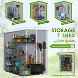 JUMMICO Outdoor Storage Shed, 5 x 4 FT Resin Shed with Floor and Lockable Door, Plastic Garden Tool Outside Sheds for Patio Backyard Lawn JUMMICO