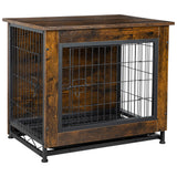 JY QAQA Dog Crate Furniture, Wooden Dog Crate Table, Double-Doors Dog Furniture, Indoor Dog Kennel, Dog House, Dog Cage Large JY QAQA PET