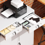 Greenvelly Lockable Metal Storage Cabinet with 2 Drawers - 36" White Steel Cabinet with Adjustable Shelves for Home, Office, Garage, and More Greenvelly