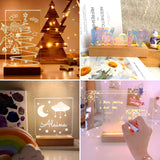 TSLBW LED Lights Display Base, Wooden Light Display Stand, Square, Warm/White Light, 20.0 cm x 10.0 cm x 4.0 cm, Wood, Pedestal, Non-Assembly Required TSLBW