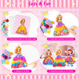 RIEYON Poke Poke Art - Magical Princesses Kits for Kids, 8 Princesses & 1 Flower Arts and Crafts Mess Free DIY Creative Activity Kits, Birthday Christmas Gifts for Girls & Boys Ages 5, 6, 7, 8, 9,10 RIEYON