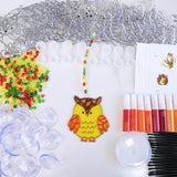 Winlyn 28 Sets Woodland Creatures Suncatchers Ornaments Decorations DIY Window Paint Art Suncatchers Fall Craft Kits Autumn Forest Animals Sun Catchers for Kids Holiday Classroom Activity Art Project Winlyn