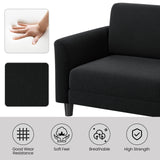 Yaheetech 67" W Fabric Sofa Couch 2 Seater Loveseat Sofa with USB Charging Ports Upholstered Sofa Living Room Office Bedroom, Black Yaheetech
