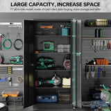 SISESOL Metal Garage Storage Cabinet with 2 Doors and 4 Adjustable Shelves 71" Pantry Cabinet Utility Storage Cabinet Locking Steel Storage Cabinet SISESOL