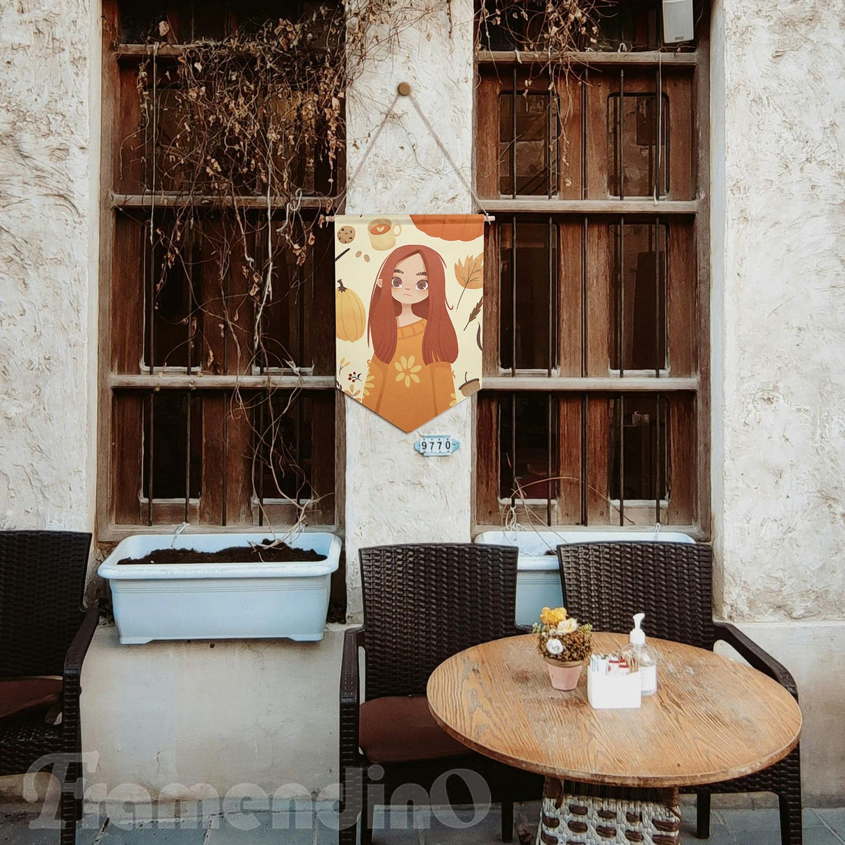 Framendino, 12 Pack Sublimation Blank Custom Banner 12"x18" Wall Display Banner Holder Waterproof Canvas Banners with Wood Sticks for Indoor Outdoor Display Framendino