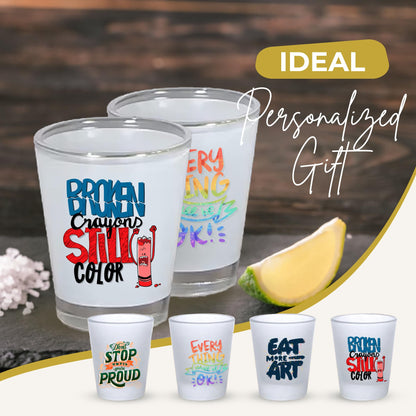 Your Dream Party Shop Sublimation Shot Glasses 24 Pcs, 1.5 oz Each, Sublimation Shot Glass Blanks, Shot Glass, Blank Shot Glasses, Glass Sublimation Blanks, Long Shot Glasses, White Shot Glasses