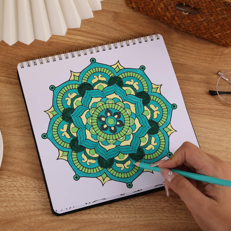 Mandala Coloring Book for Adults Relaxation and Teens Stress Relief, Spiral Coloring Book for Women, Hard Cover Spiral Bound Mindfulness Stress-Free Patterns for Adult to Relax Relieve Anxiety Gifts PAGEMORE