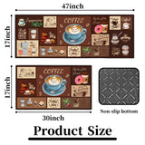 SHUNLCD Coffee Kitchen Decor Rug 2 Piece Set, Country Farmhouse Style Kitchen Floor Mat, Absorbent and Washable Runner Decorations Rug 17×30+17×47 Inches SHUNLCD