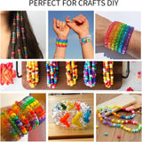 5 Boxes Bracelet Making Kit Pony Beads, 96 Colors 6x9mm Kandi Rave Beads for Bracelets Friendship Plastic Beads with 800Pcs Letter Bead DIY Arts and Crafts for Kids Adults Keychain Jewelry Making Sistenia